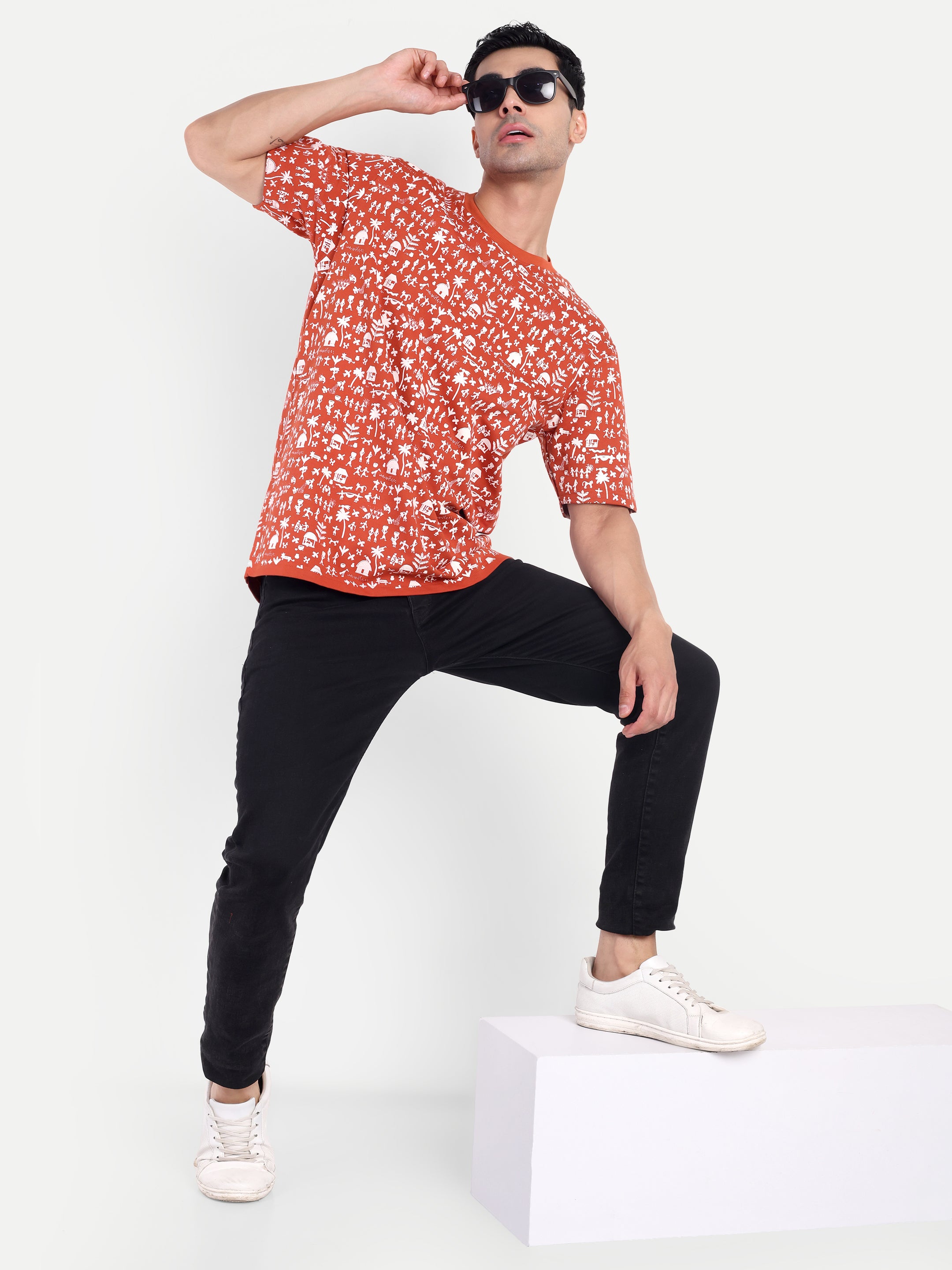 Warli All-Over Print Tee