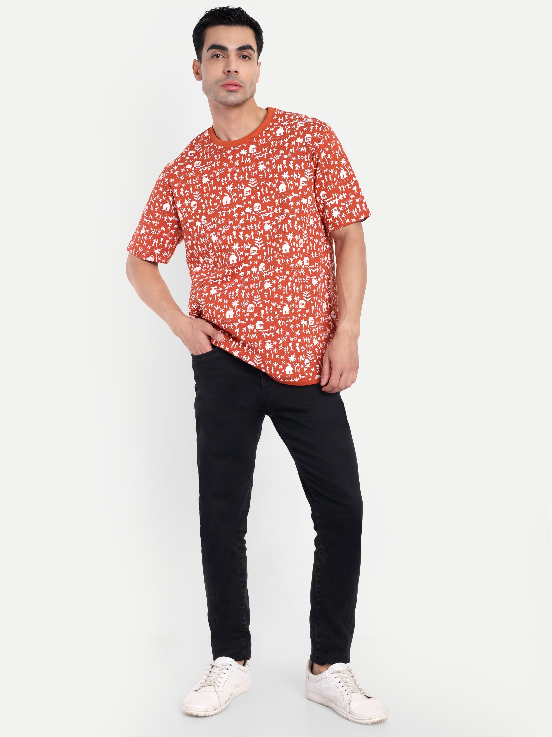 Warli All-Over Print Tee