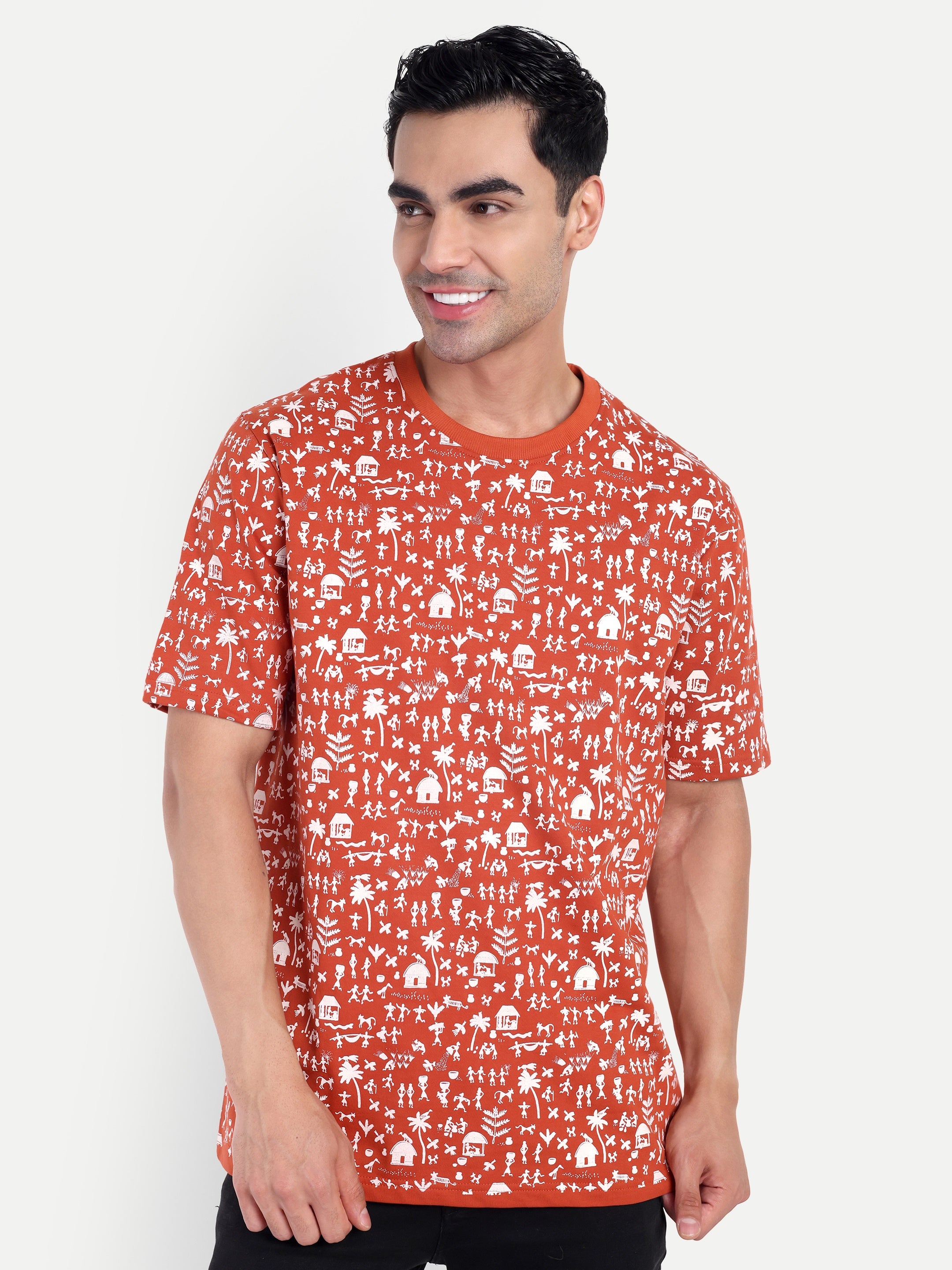 Warli All-Over Print Tee