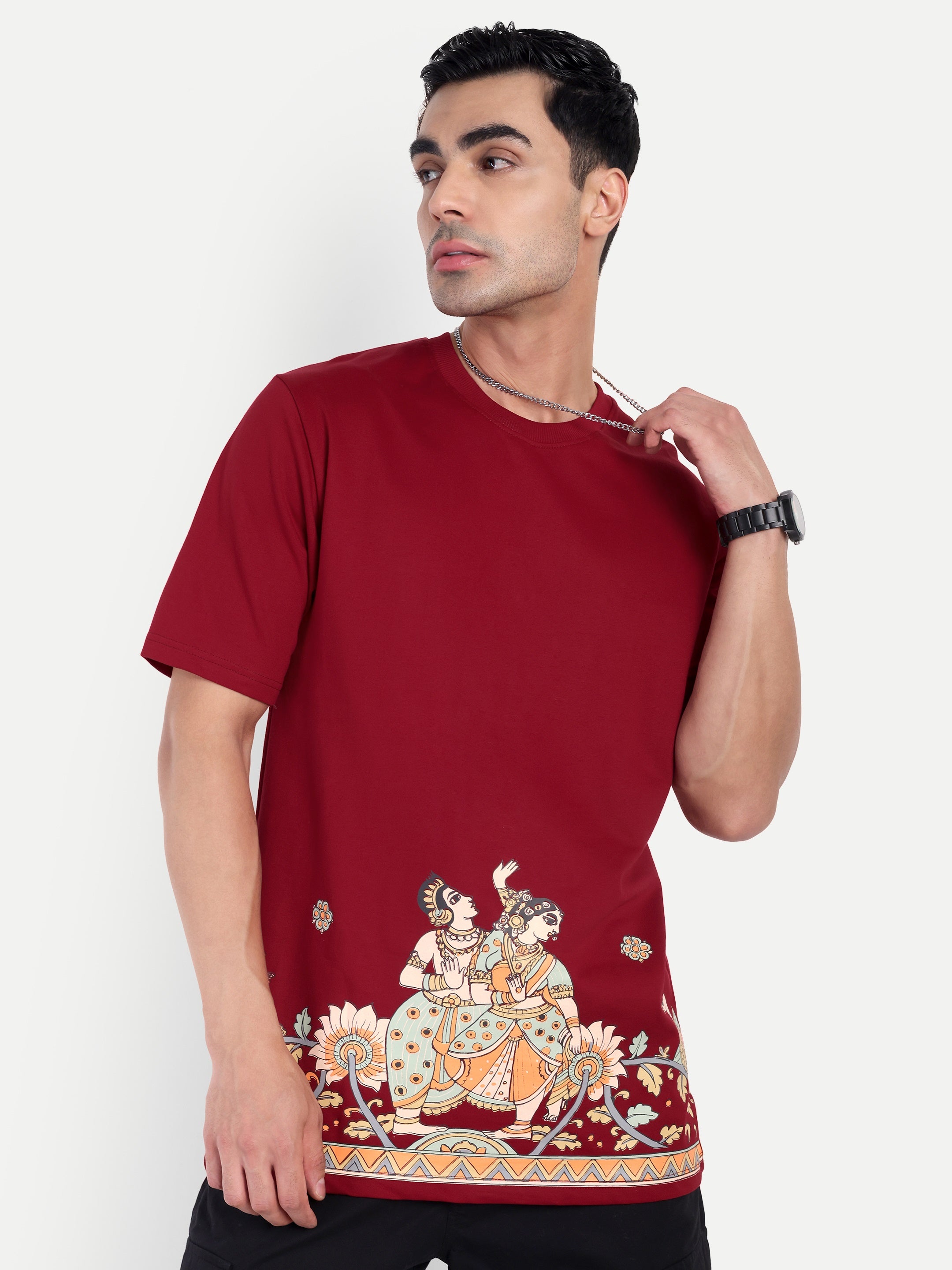 Kalamkari Print Oversized T-Shirt