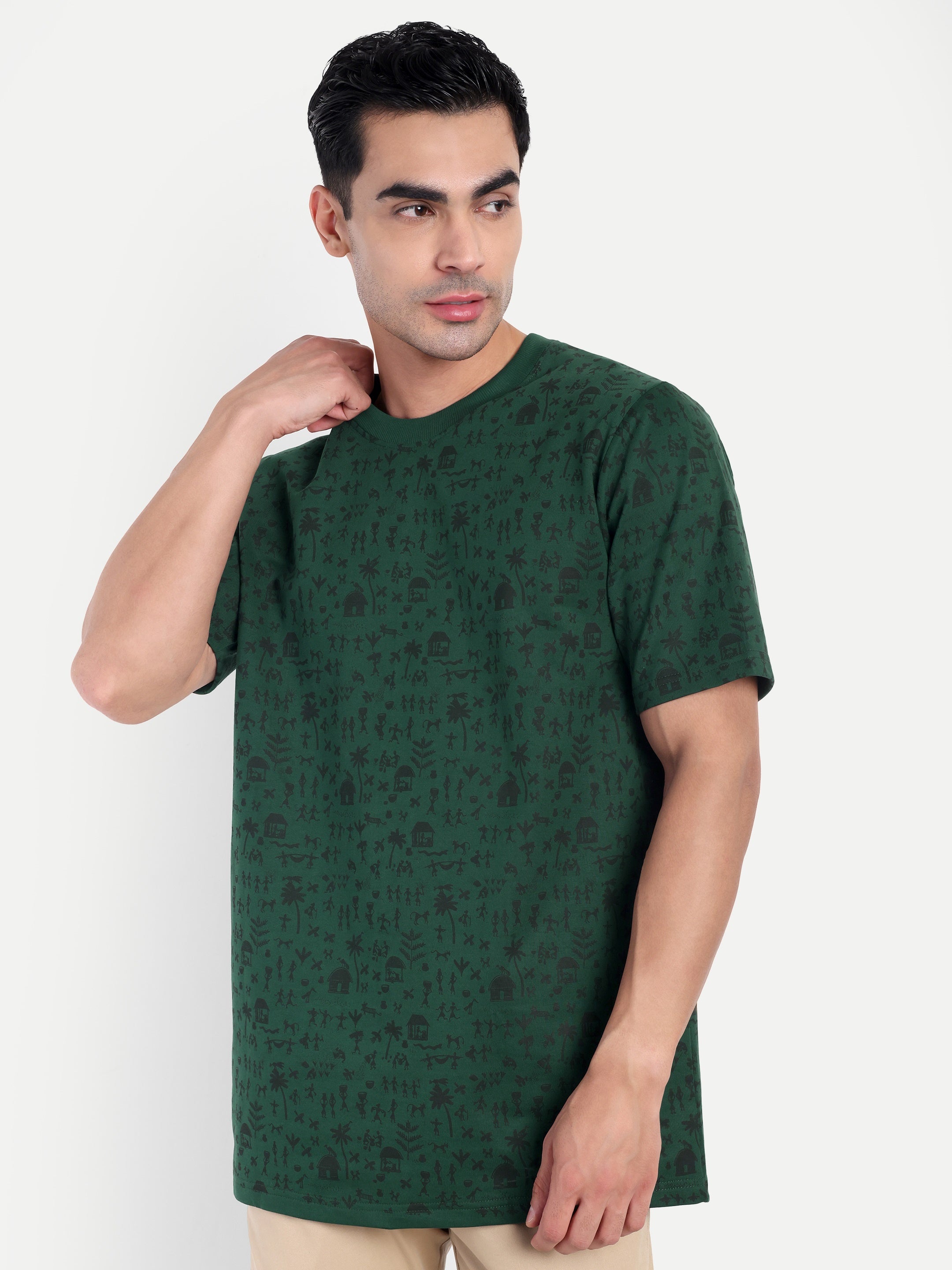 Warli Print Oversized T-Shirt