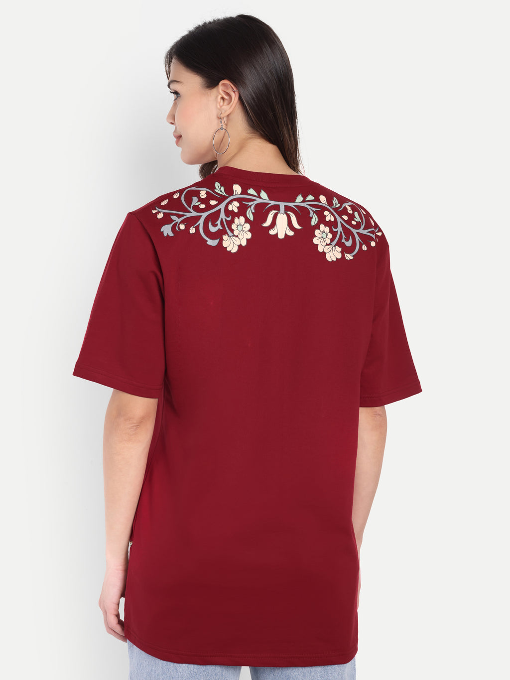 Oversized Girl Kalamkari Print T-Shirt