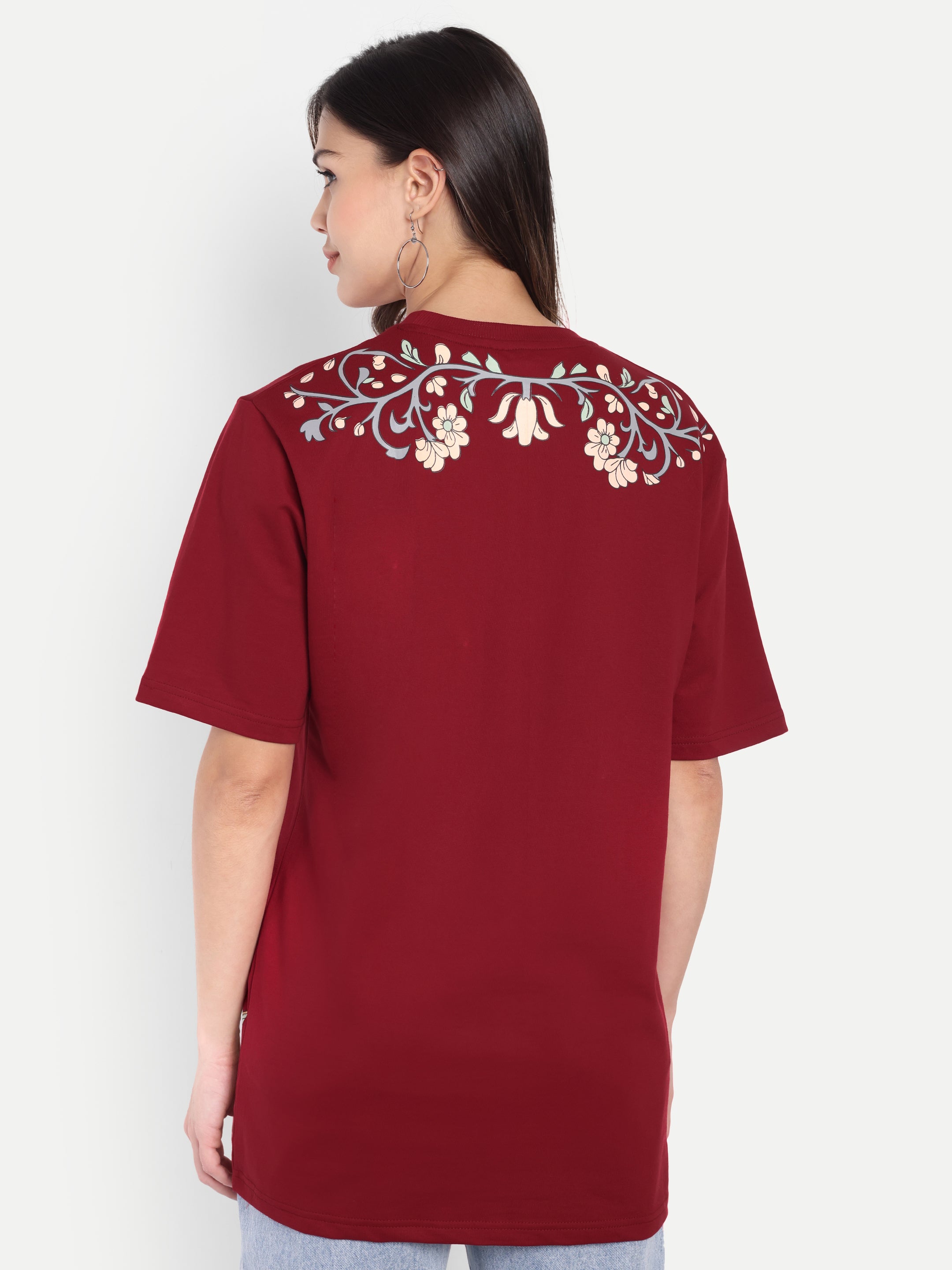 Oversized Girl Kalamkari Print T-Shirt