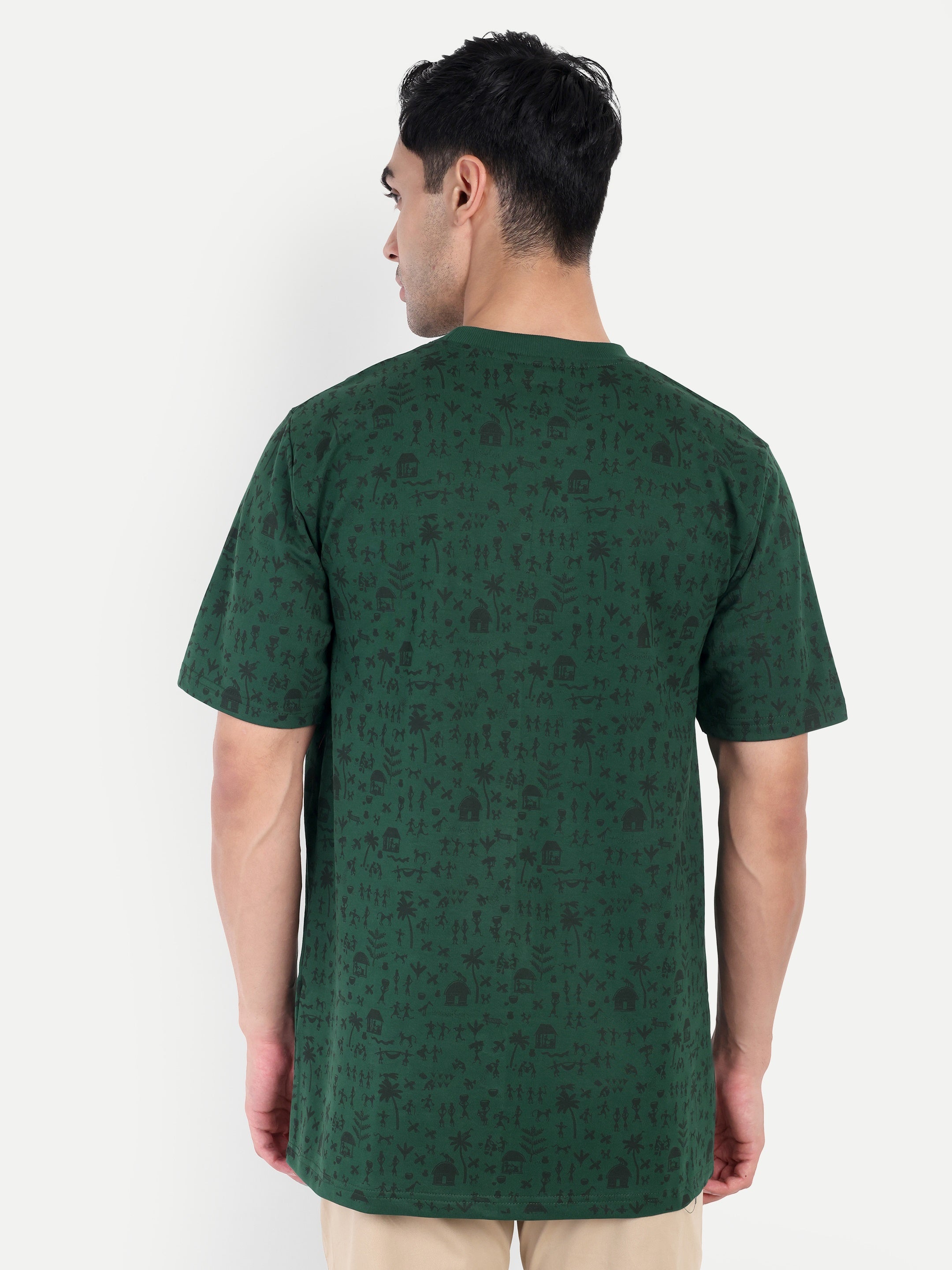 Warli Print Oversized T-Shirt