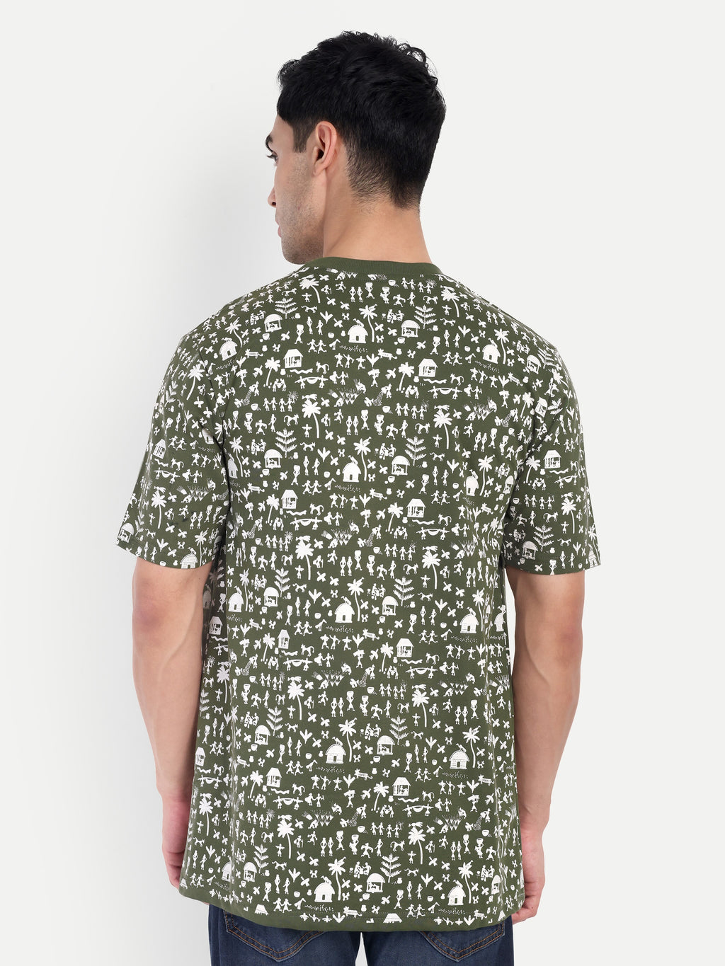 Olive Warli all over Print