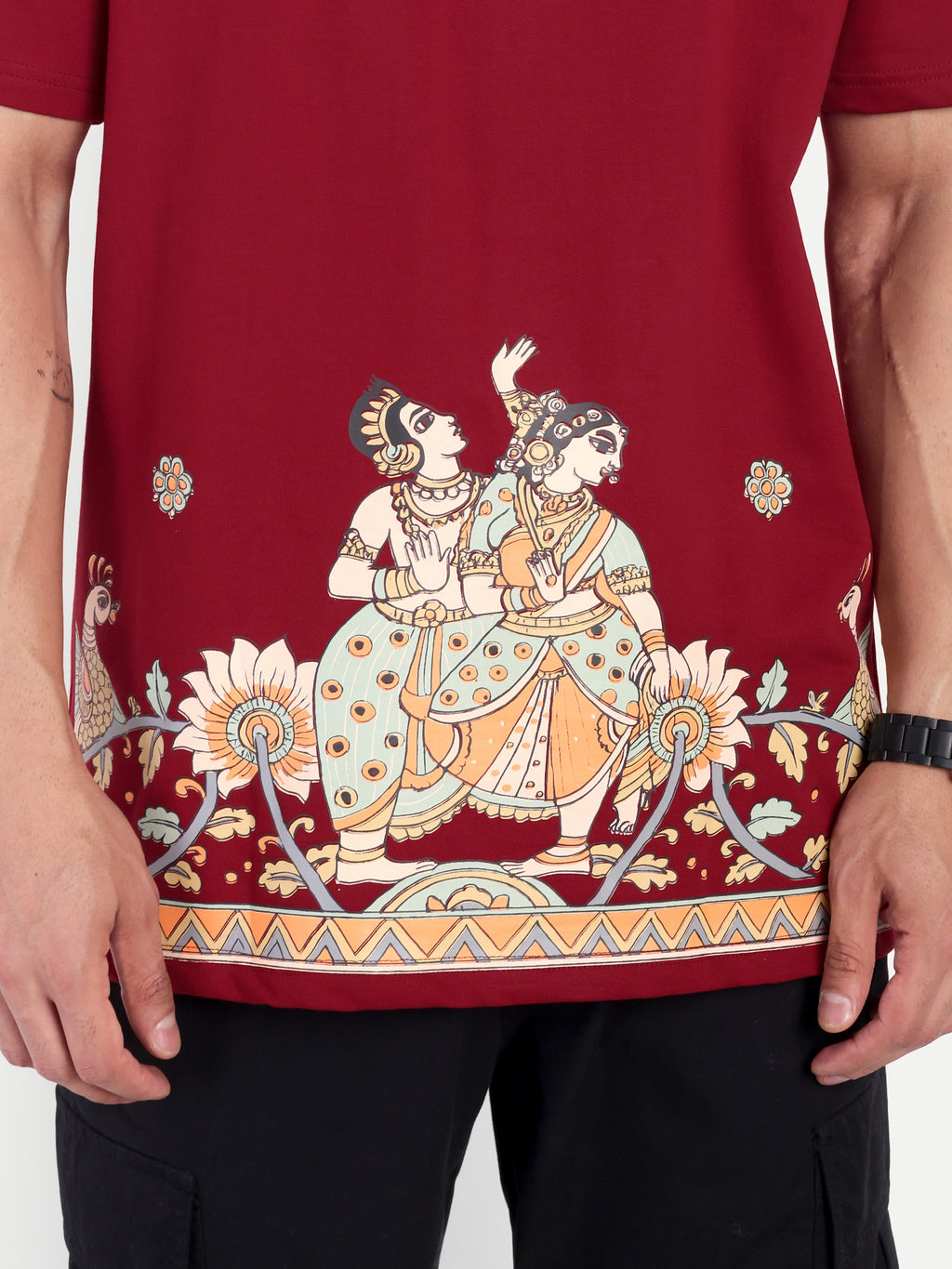 Kalamkari Print Oversized T-Shirt