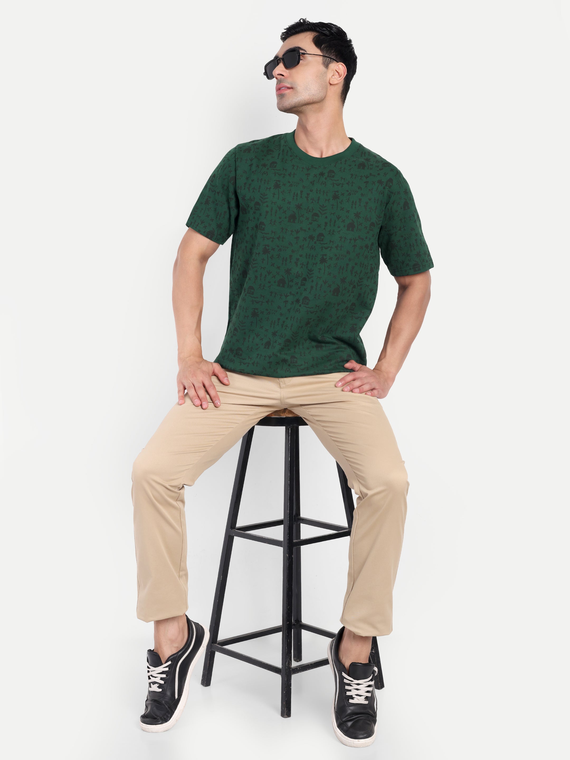 Warli Print Oversized T-Shirt