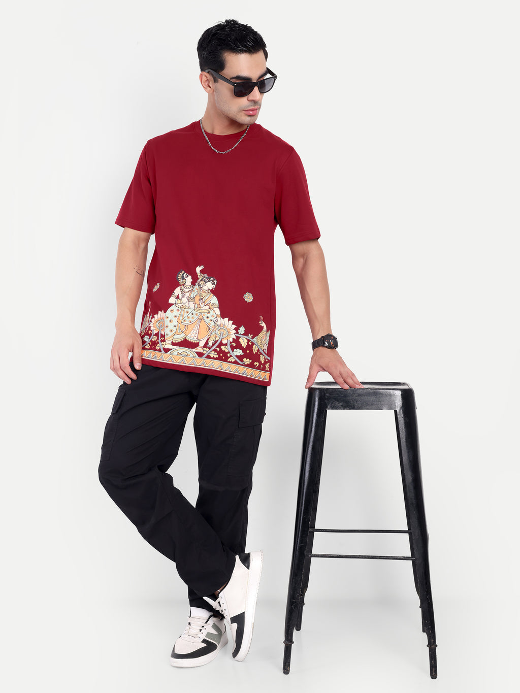 Kalamkari Print Oversized T-Shirt