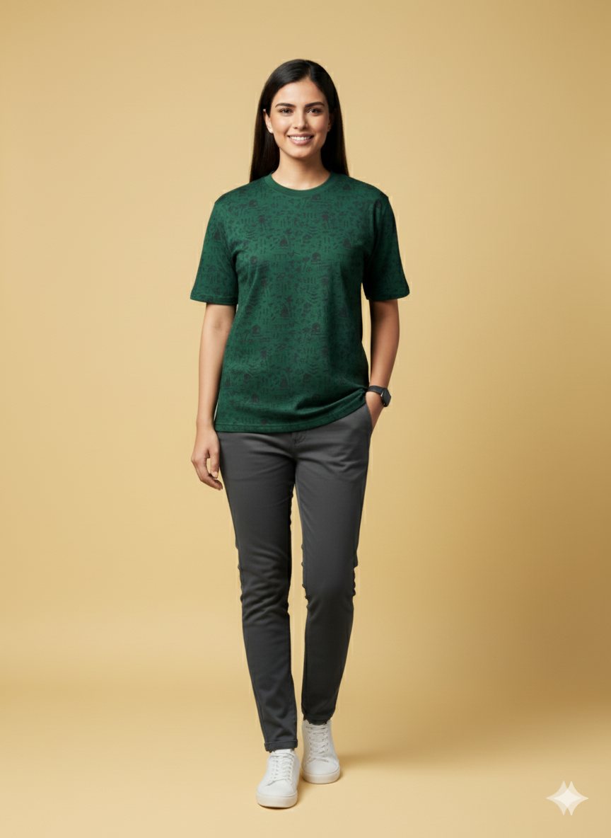 Warli Print oversized T-Shirt