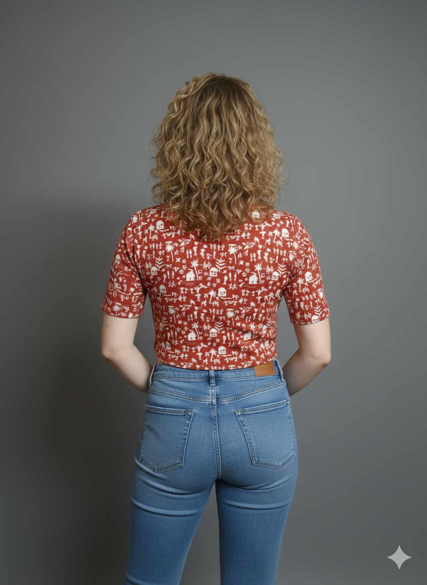 Warli Print Crop Top