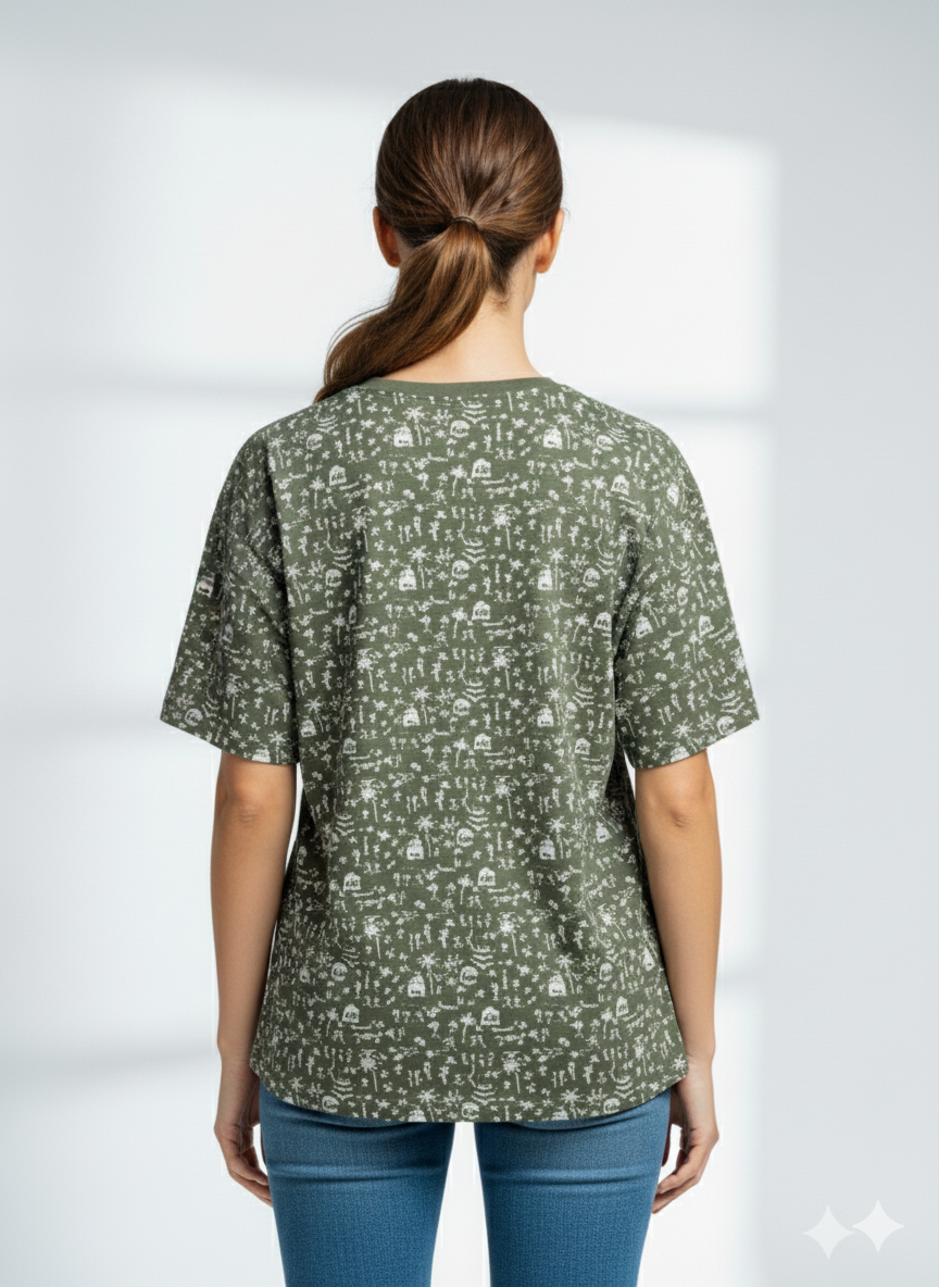 All over Warli Print T-Shirt