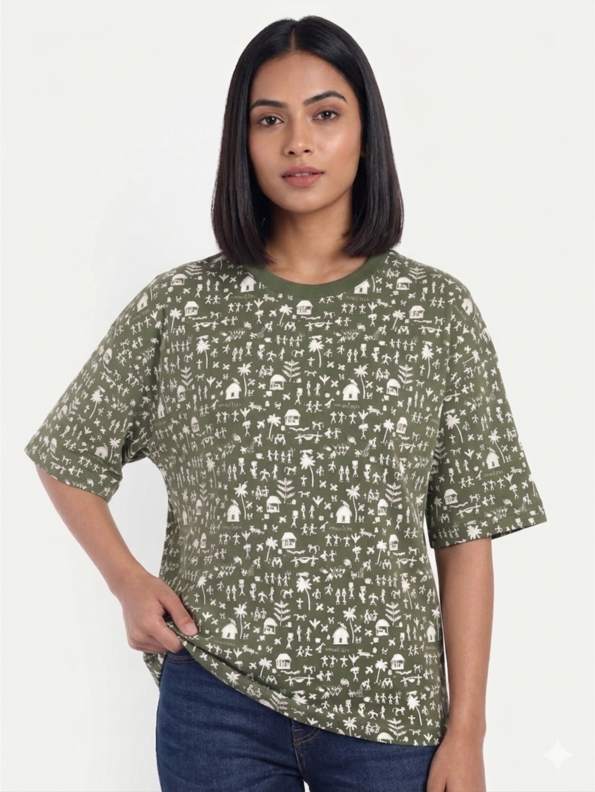 All over Warli Print T-Shirt